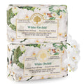 White Orchid Scented Natural Soap (2 Bars), 7Oz Moisturizing French Triple Milled Soap Bars Enriched with Shea Butter - Pure Plant Based Bath & Body Bars for All Skin Types